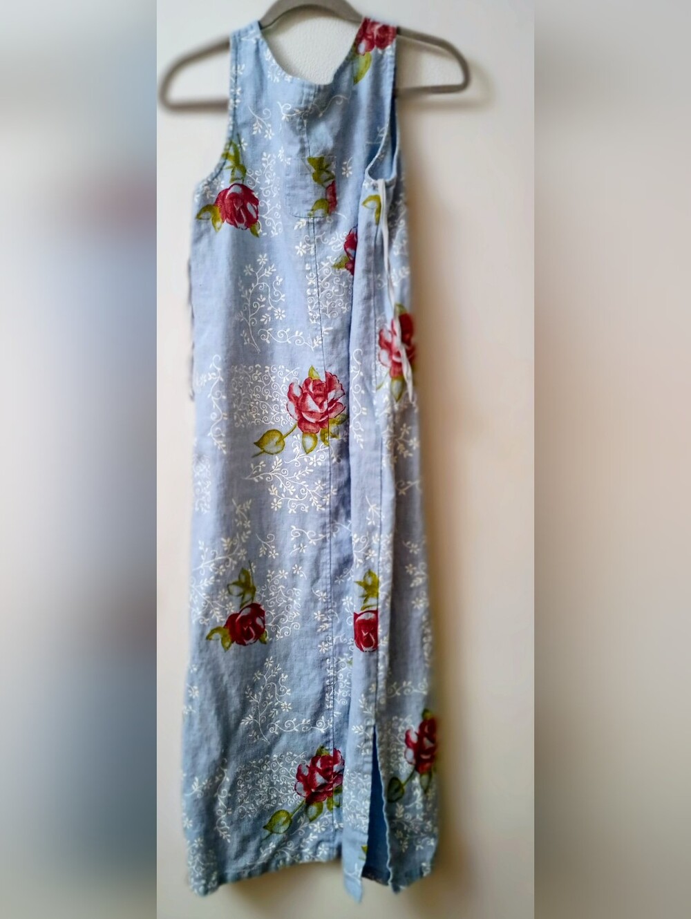 Women's Light Blue Floral Casual Maxi Dress